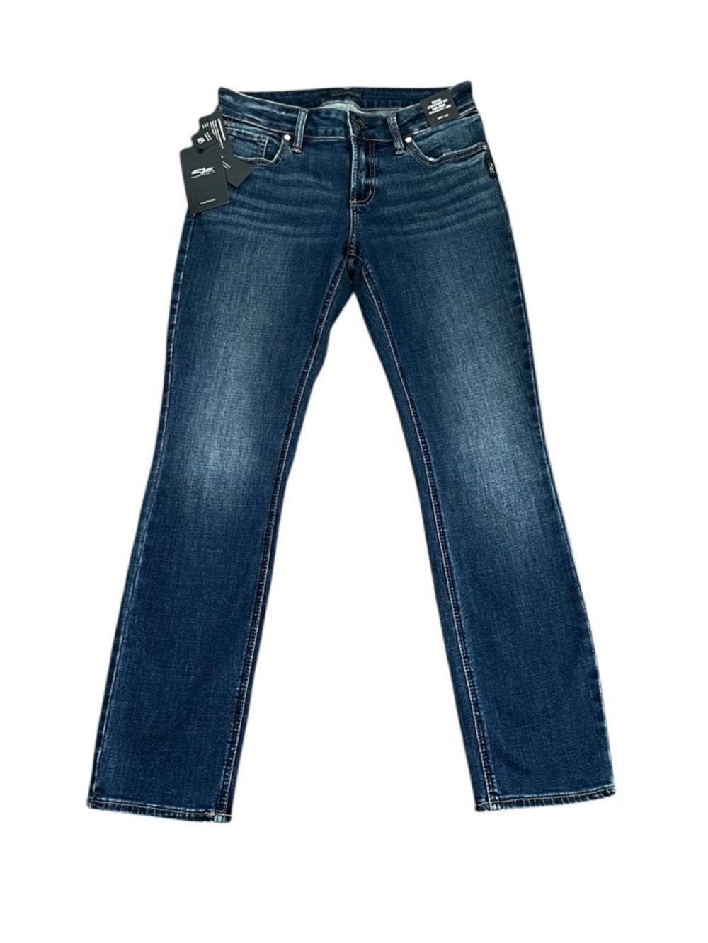 Silver Jeans Elyse Comfort Fit Mid Rise Straight Leg Jeans Indigo  Size 24 NWT